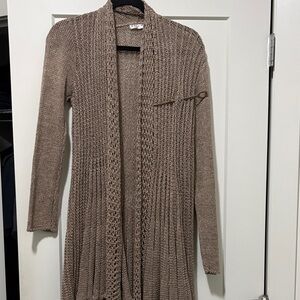 Elegant Tan Knit Cardigan